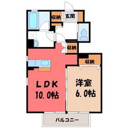 宇都宮駅 バス20分  西三の沢下車：停歩5分 1階の物件間取画像